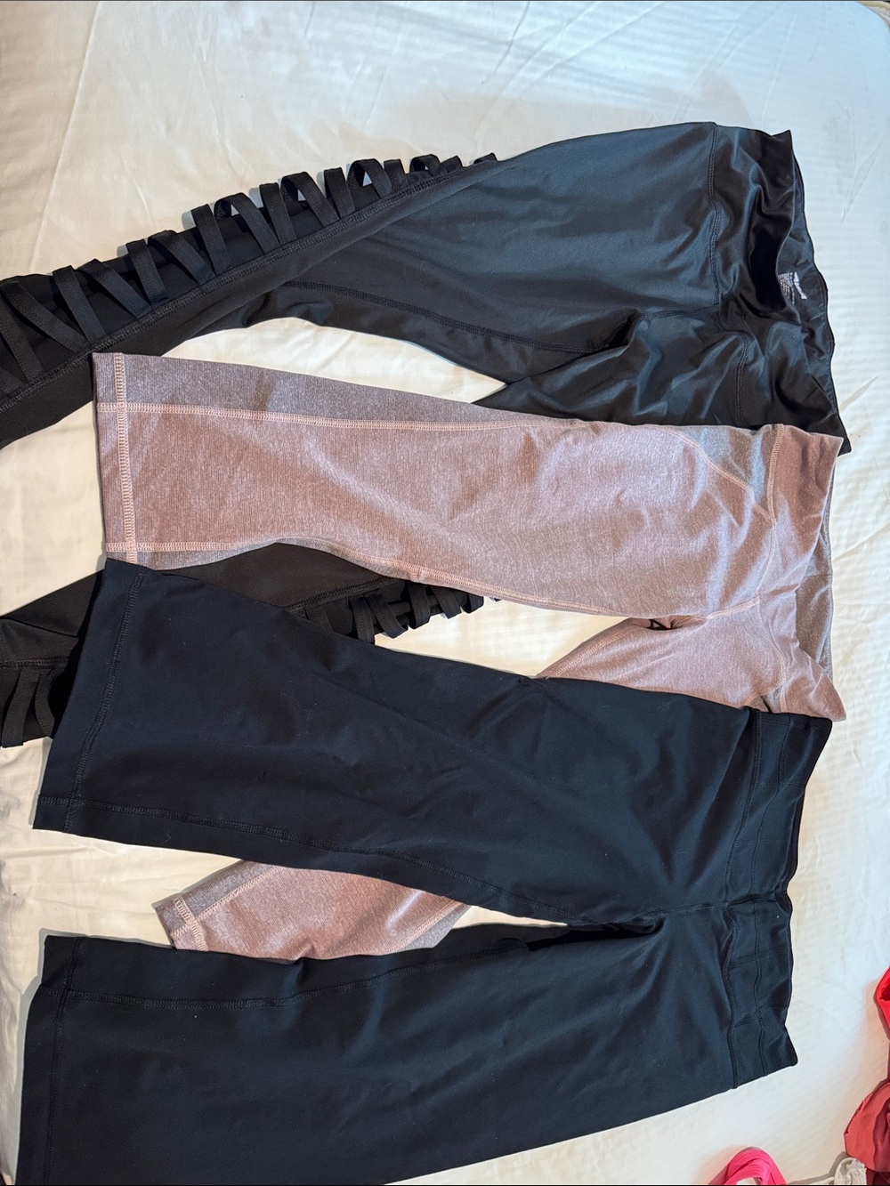 Active Leggings - Black and Mauve